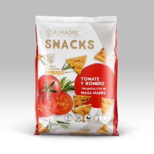 SNACKS HORNEADOS DE MASA MADRE TOMATE Y ROMERO ALMADRE X130GR