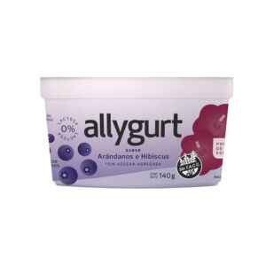 YOGUR A BASE DE ALMENDRAS SIN AZUCAR ARANDANOS E HIBISCUS X140GR- ALLYGURT