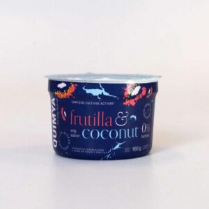 YOGUR VEGANO SABOR FRUTILLA Y COCONUT SIN AZUCAR QUIMYA X160GR